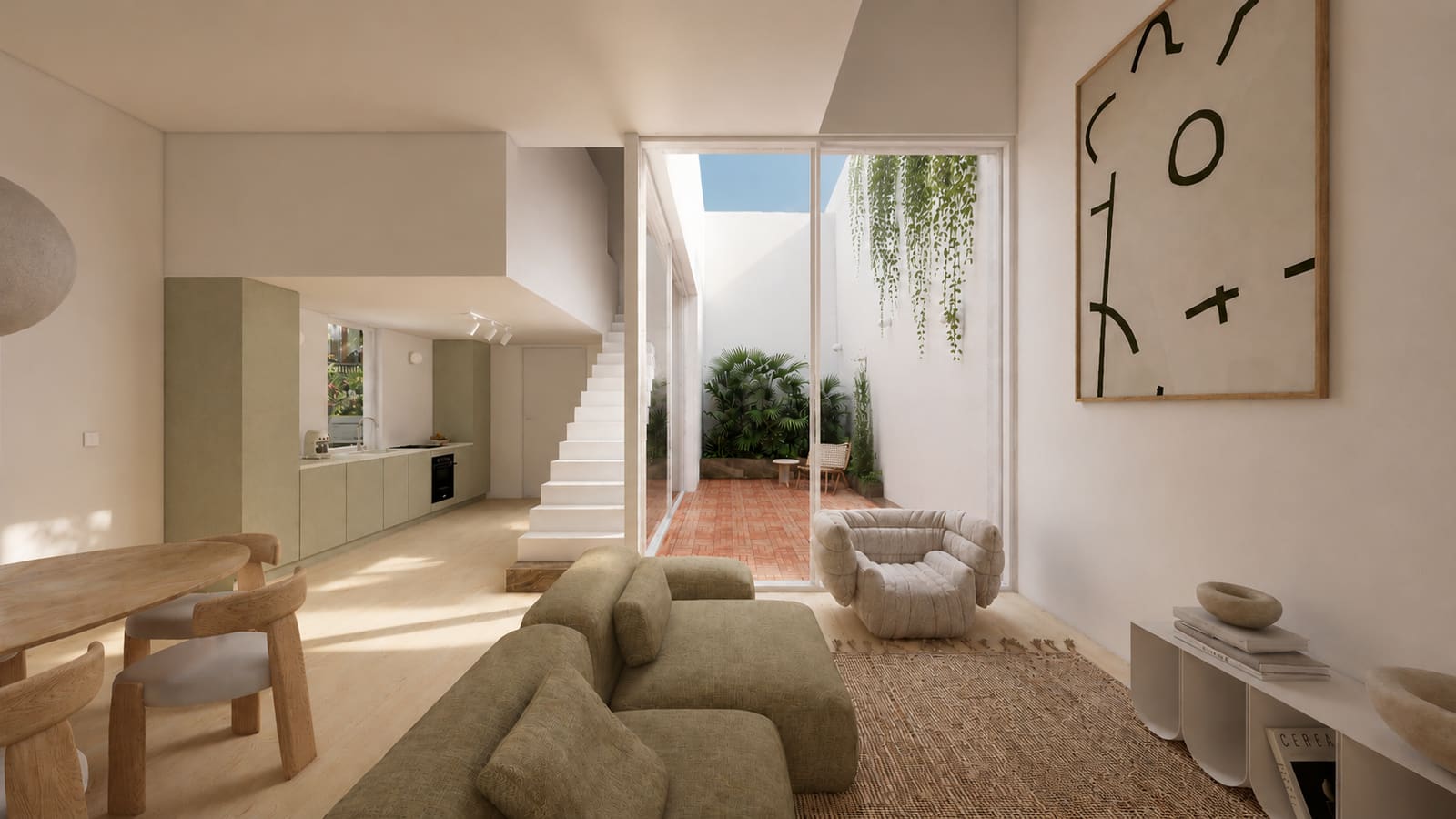 Living room opening onto the patio